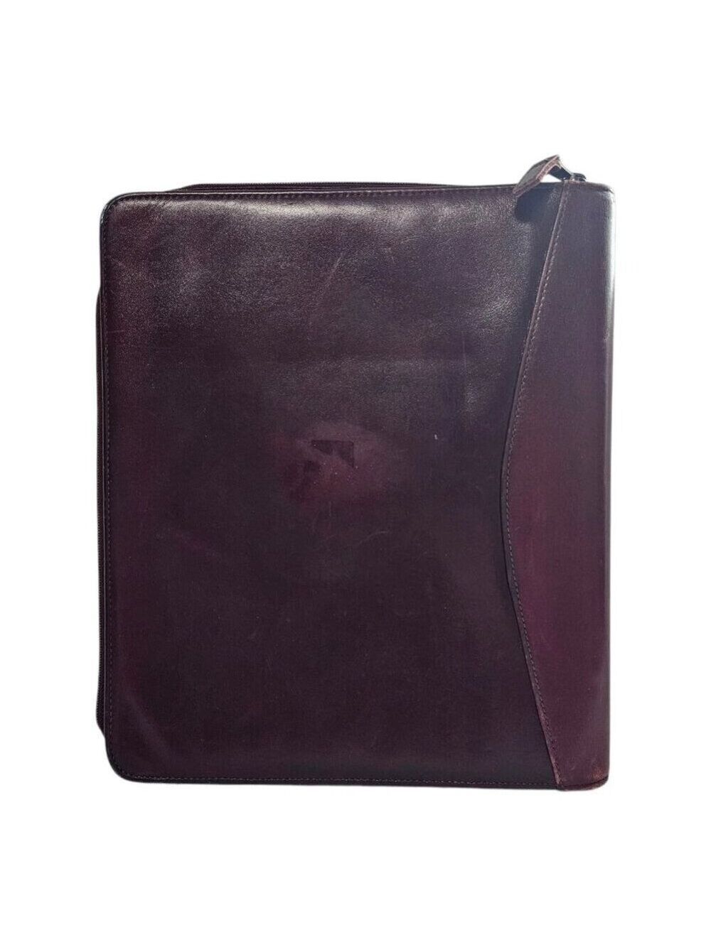Franklin Quest Leather 7 Ring Binder Burgundy Organizer Dividers Card Holders - Picture 2 of 16